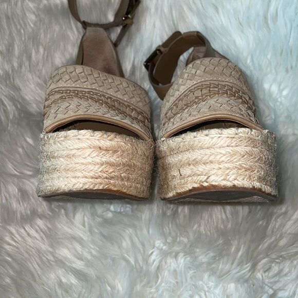 Marc Fisher Alina Espadrille Wedge, Tan - Picture 6 of 7